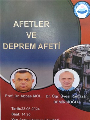 Fakültemizde Afetler ve Deprem Afeti Konulu Söyleşi Gerçekleştirildi